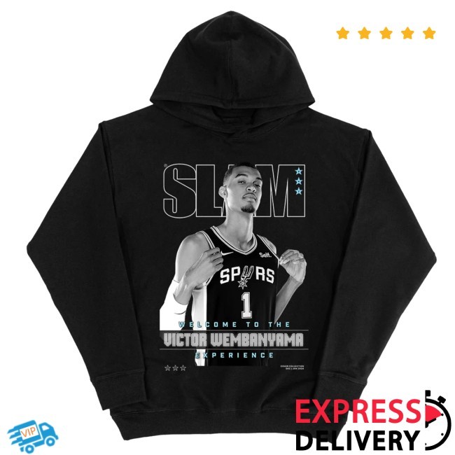 Official Slam Goods Merch SLAM Cover Hoodie - Victor Wembanyama (SLAM 247) (Black and White Edition)